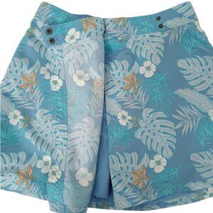 🤑$5 SALE🤑12🌴Wind River Tropical Leafs Light Blue Skort Skirt